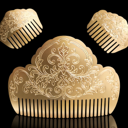 Peineta de Fallera Grabada al Agua Mod.2| Peinetas Tradicionales Valencianas