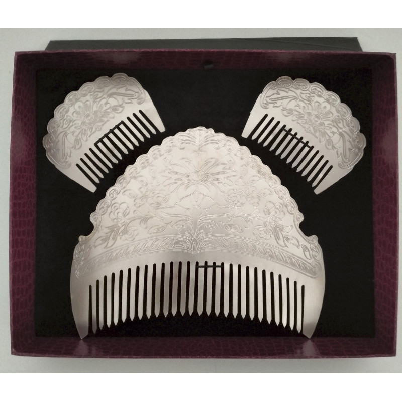 Peineta de fallera plateada